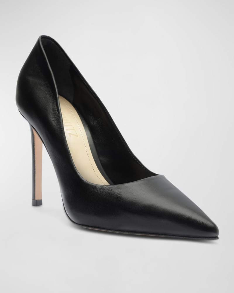 SCHUTZ Lou Leather Stiletto Pumps outlook