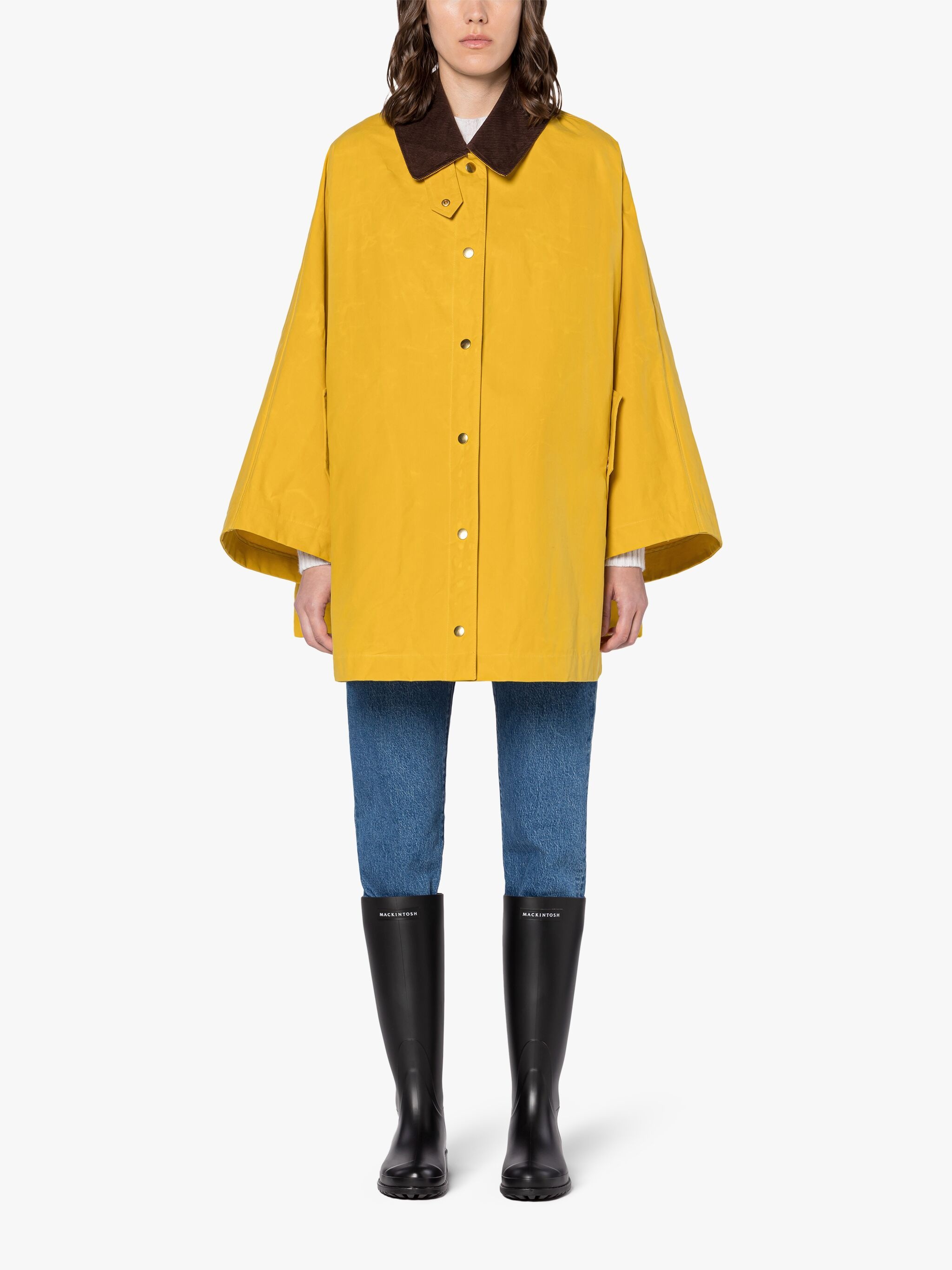 CORA YELLOW WAXED COTTON FIELD COAT - 3