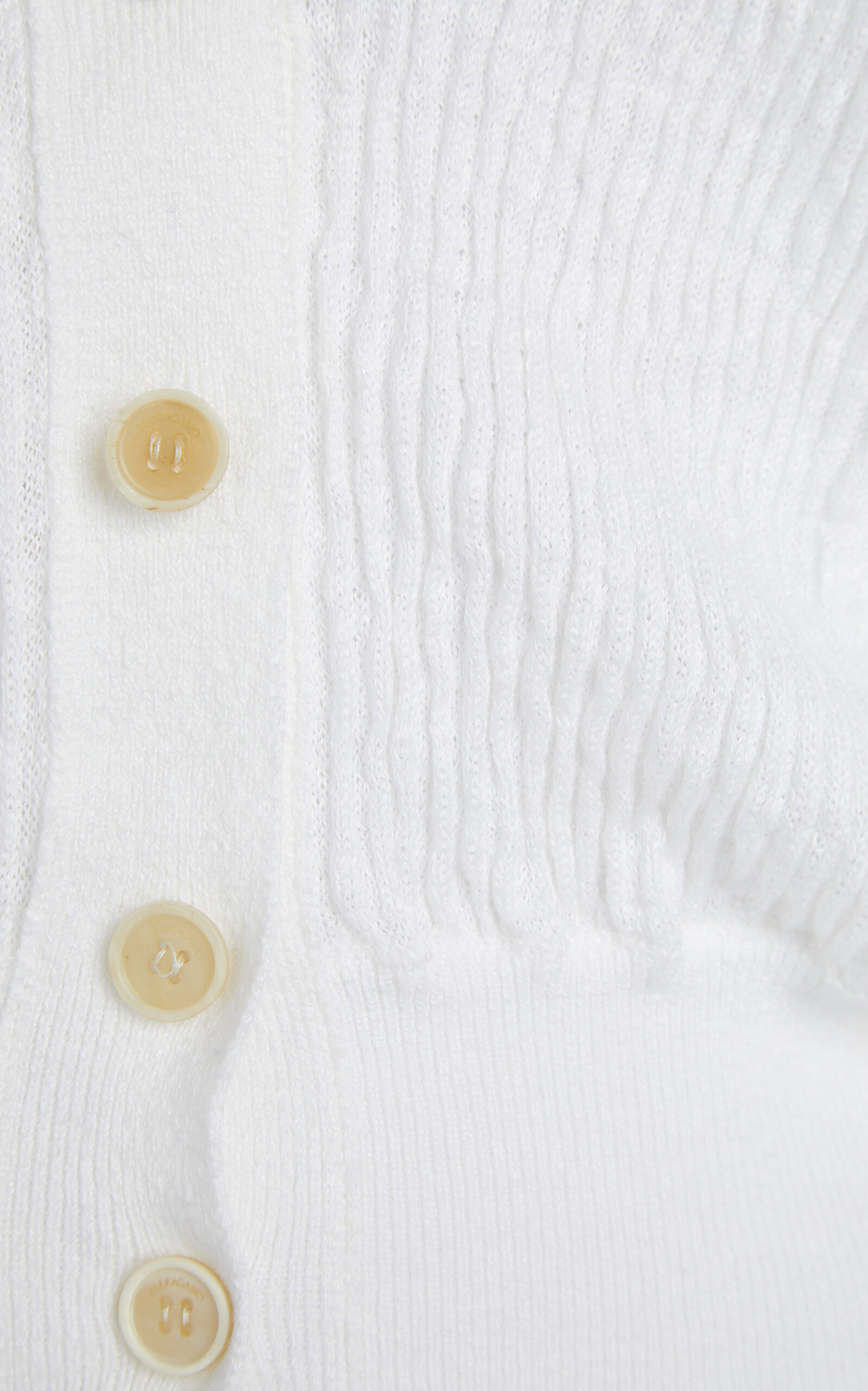 Crinkled-Knit Linen-Blend Cardigan white - 5
