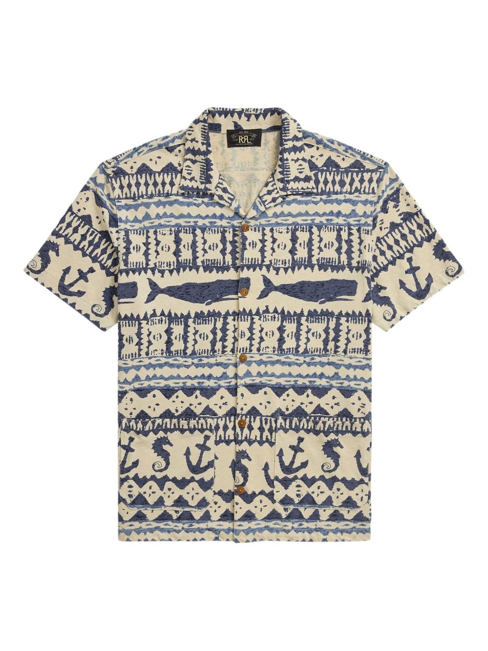 nautical-print short-sleeve shirt - 1