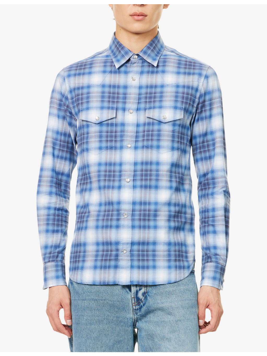 Slim-Fit Western Check Cotton Shirt - 3