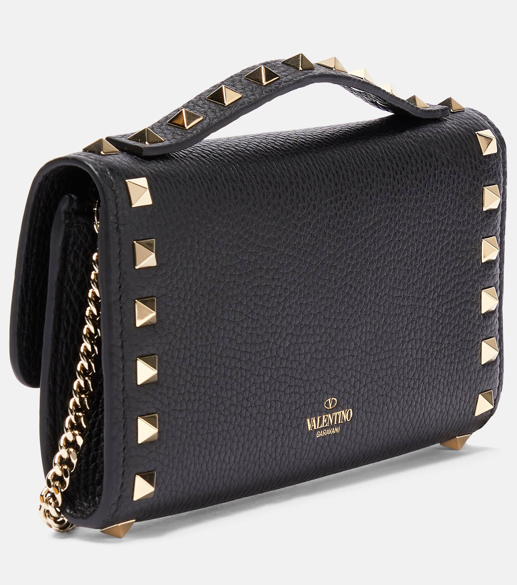 Rockstud Mini leather wallet on chain - 4