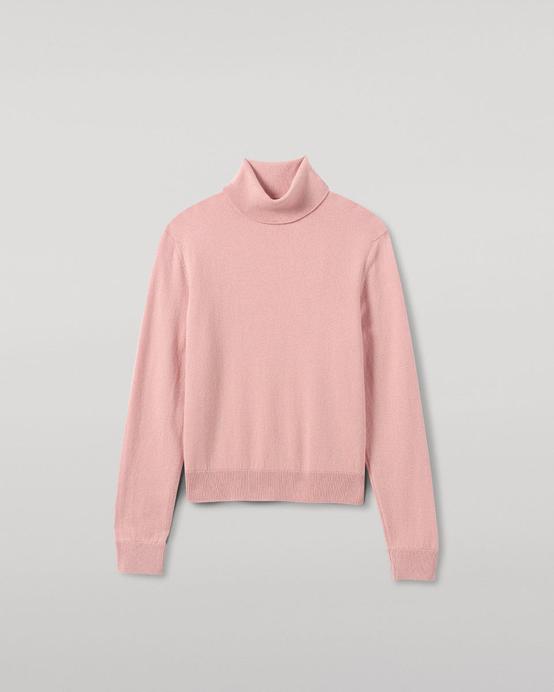 Classic Cashmere Pink Roll Neck Jumper 1