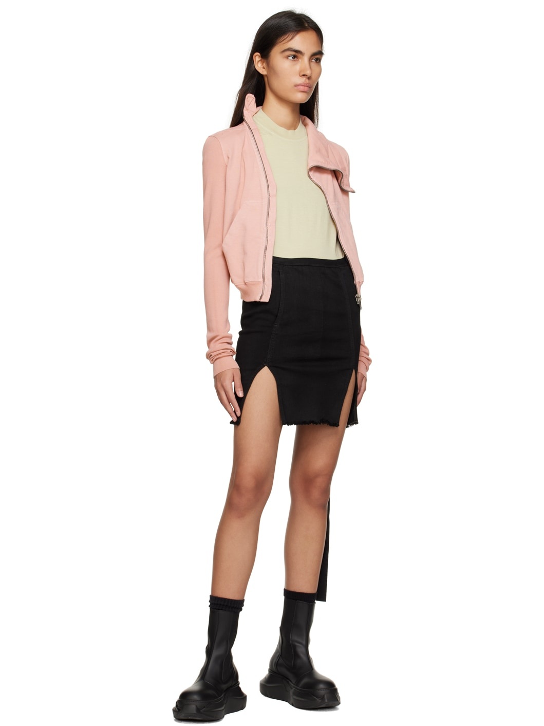 Rick Owens DRKSHDW Black Lido Denim Miniskirt | ssense