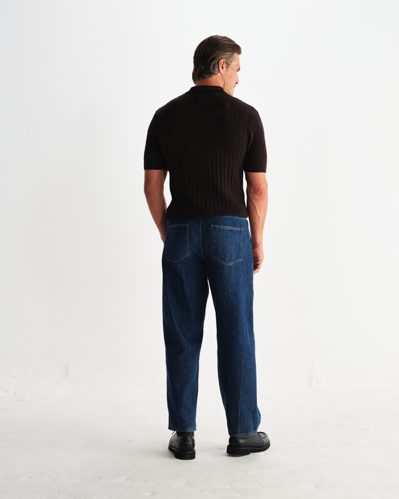 Bury - Dark Brown Stripe Zip Polo 6