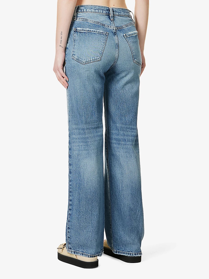 Le Jane wide-leg mid-rise stretch-cotton jeans - 4