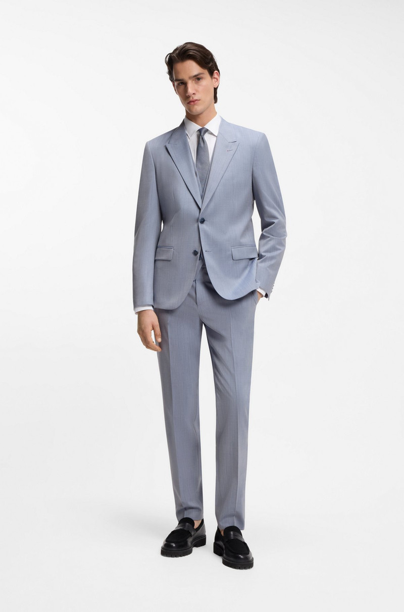 HUGO THREE-PIECE SLIM-FIT SUIT IN WOOL-BLEND POPLIN outlook