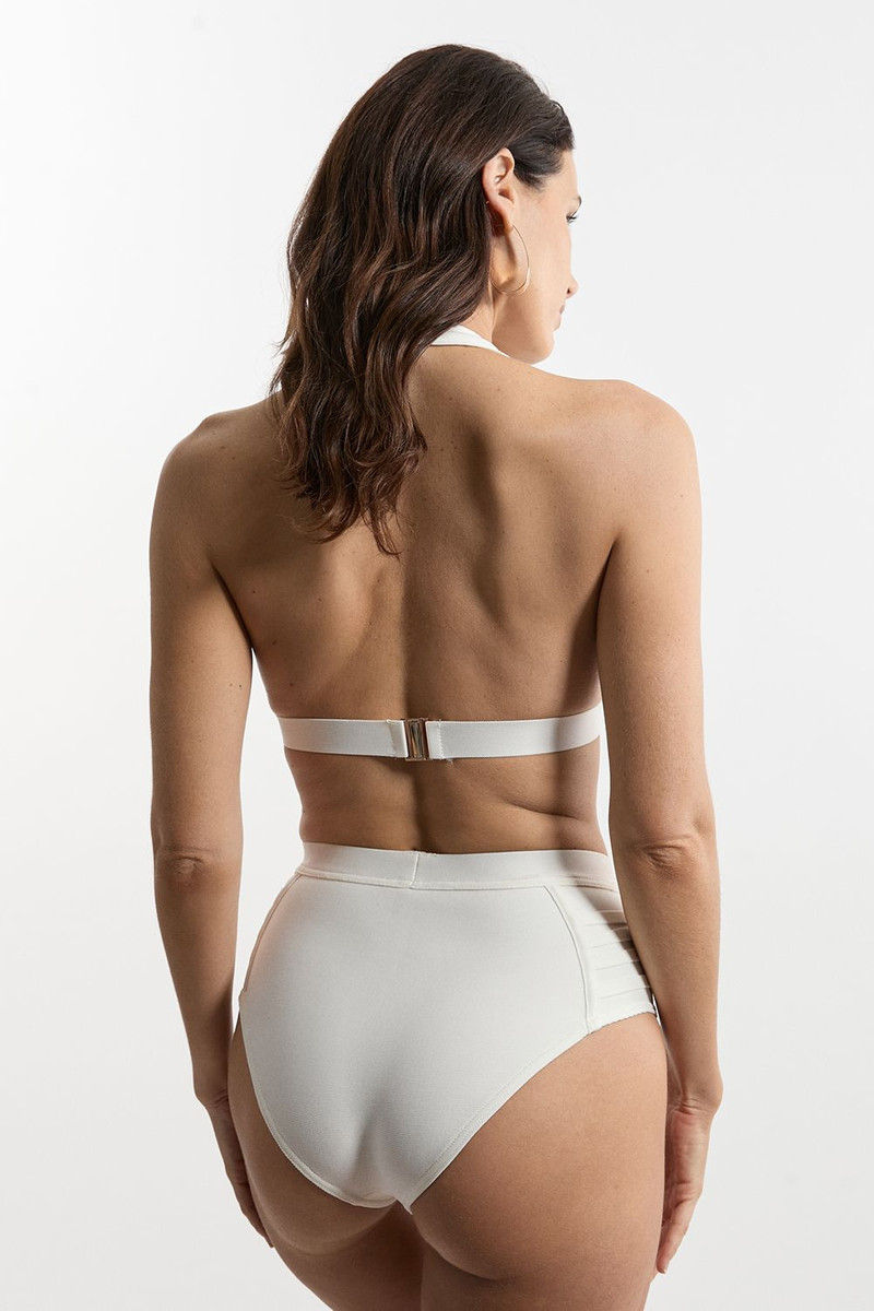 Bandage Sheer Stripe Halter Neck Top 4