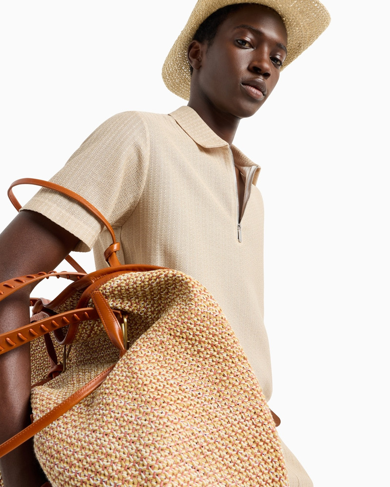 POLO SHIRT IN A MICRO-PERFORATED KNIT WITH ZIP 6