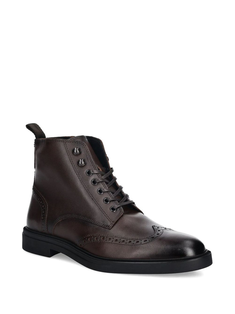 BOSS leather lace-up boots outlook