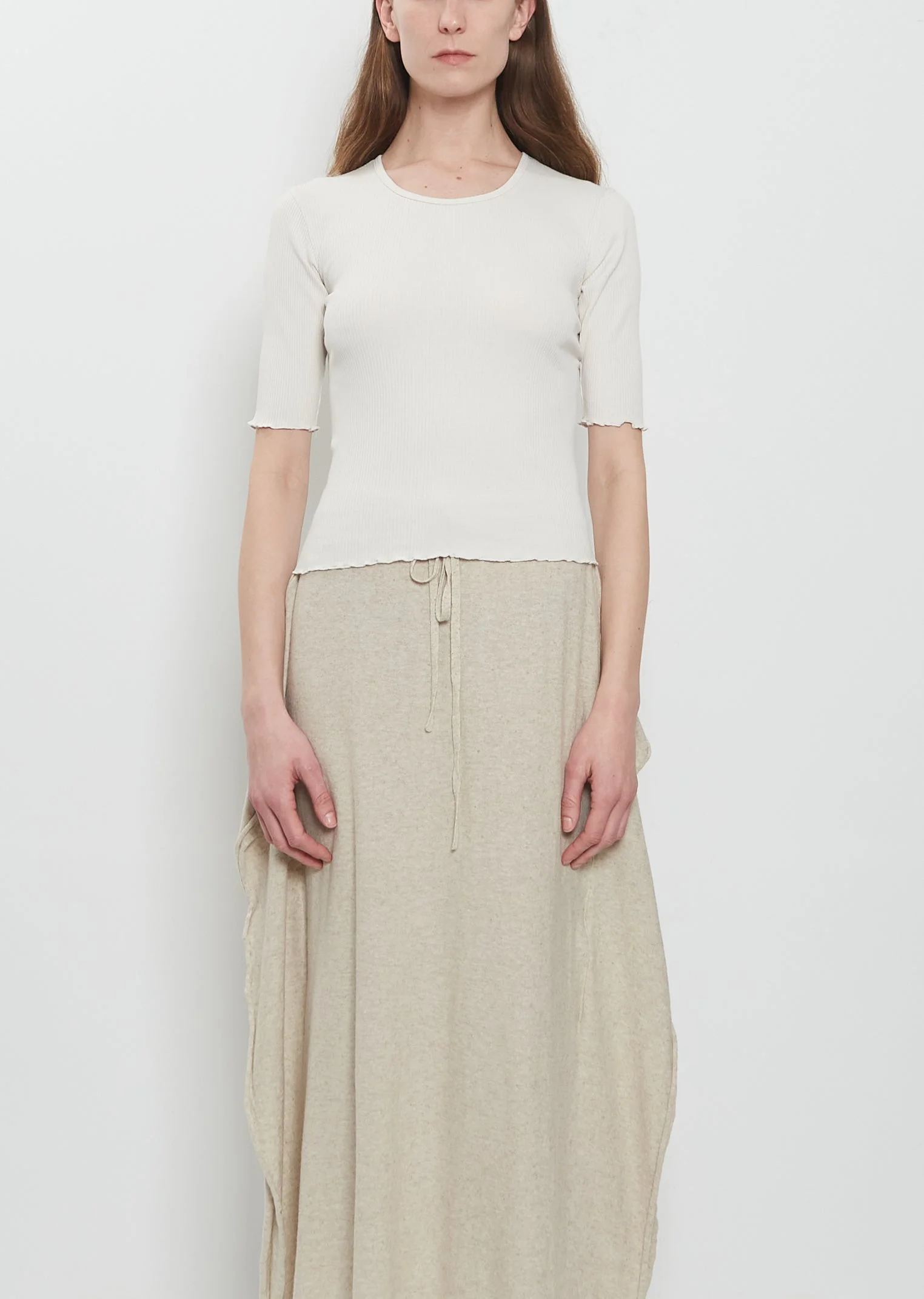 Ruffle Rib Pima Cotton Tee - 1