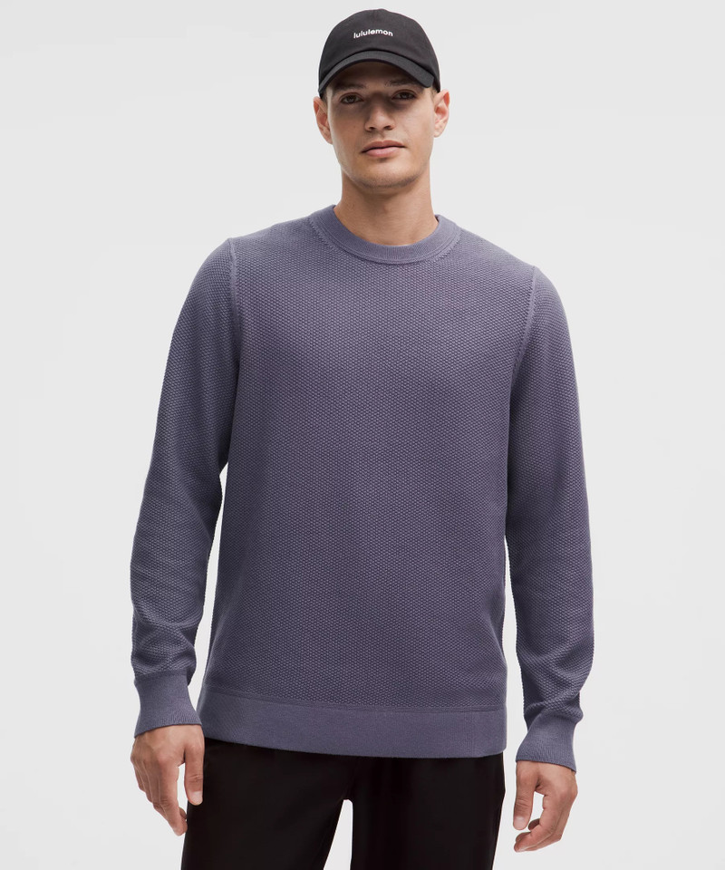 Textured Knit Crewneck Sweater 1