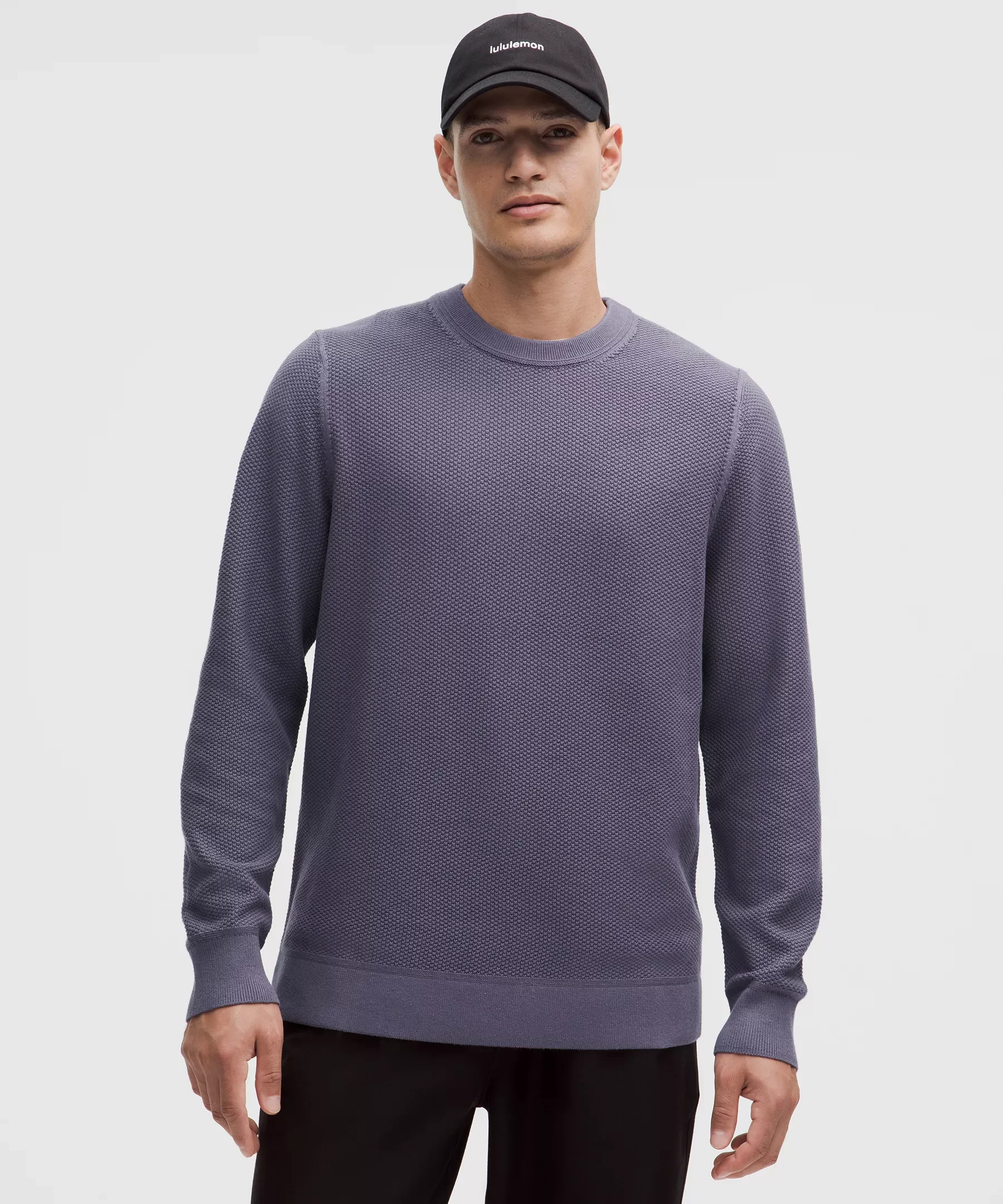 Textured Knit Crewneck Sweater - 1