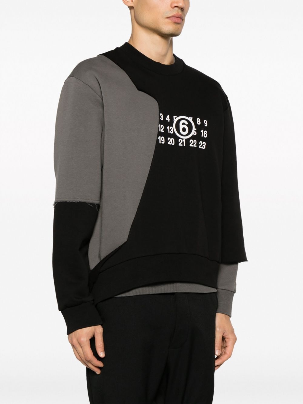 numbers-print layered sweatshirt - 3