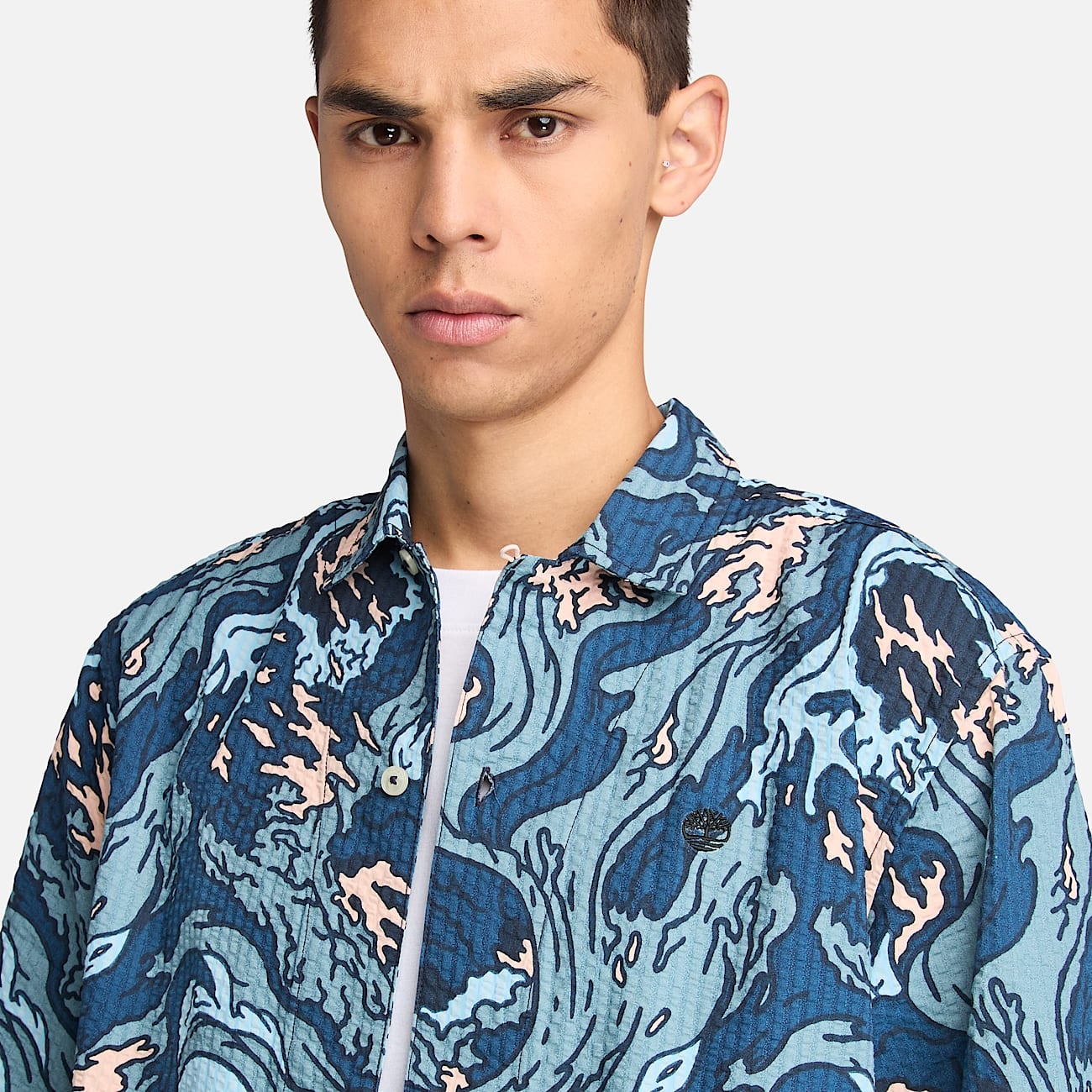 Men's Seersucker Graphic Resort Shirt - 4
