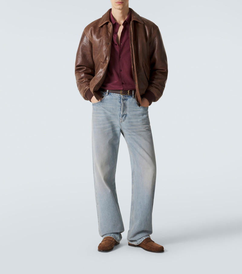 SAINT LAURENT Cassandre silk crêpe de chine shirt outlook