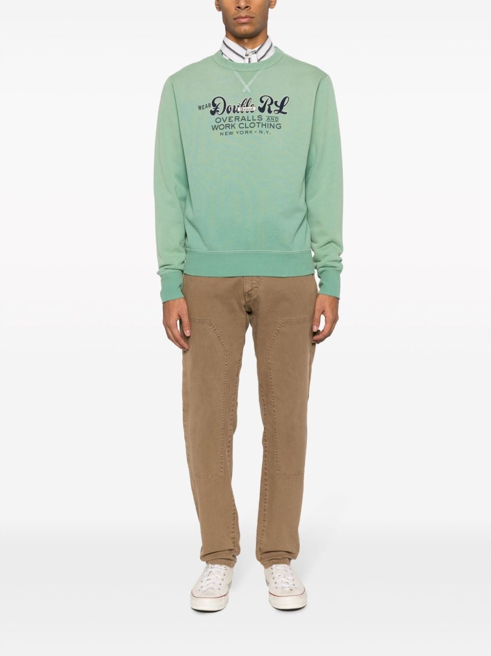 RRL by Ralph Lauren slogan-print crew-neck sweatshirt farfetch