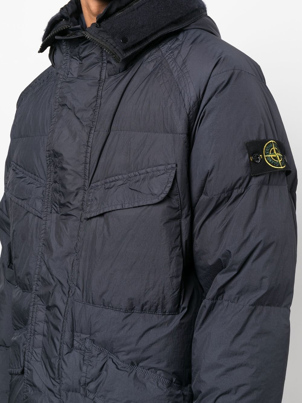 Compass-motif down jacket - 5