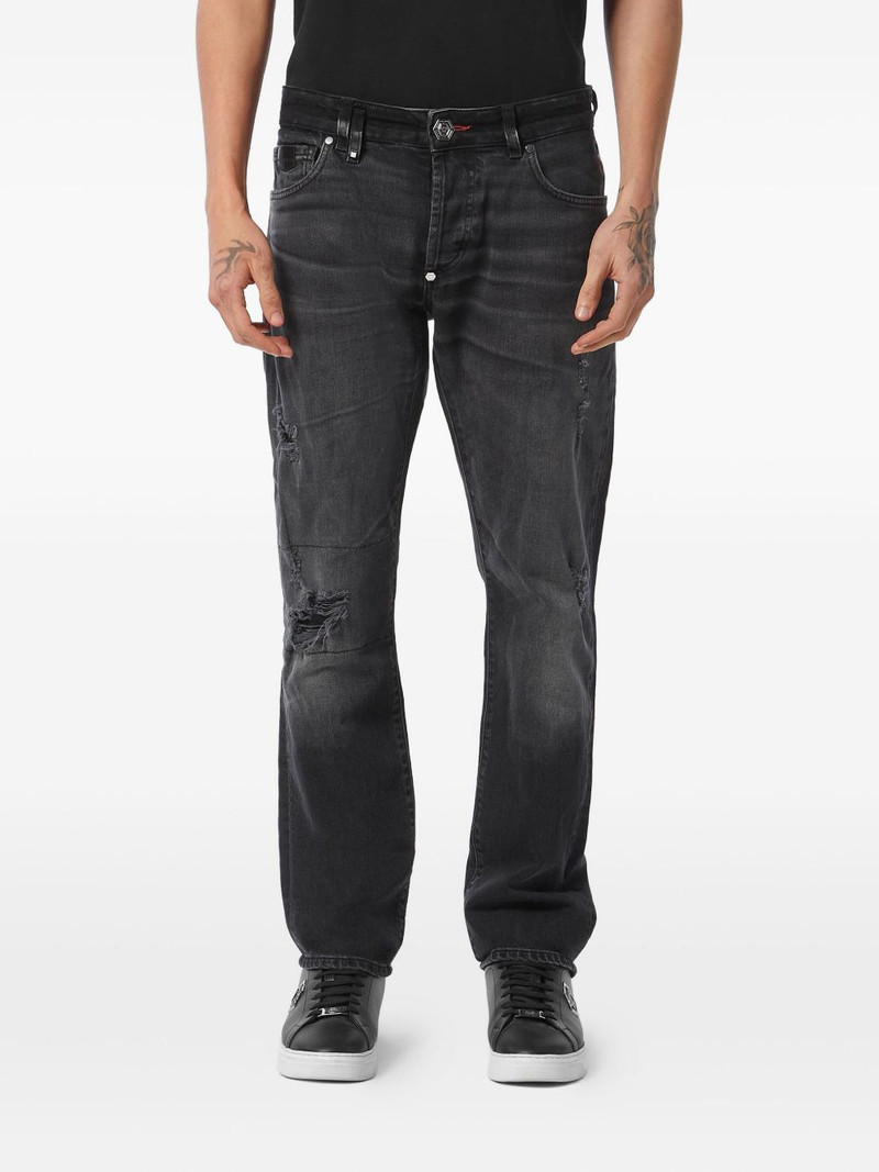 PHILIPP PLEIN distressed jeans outlook