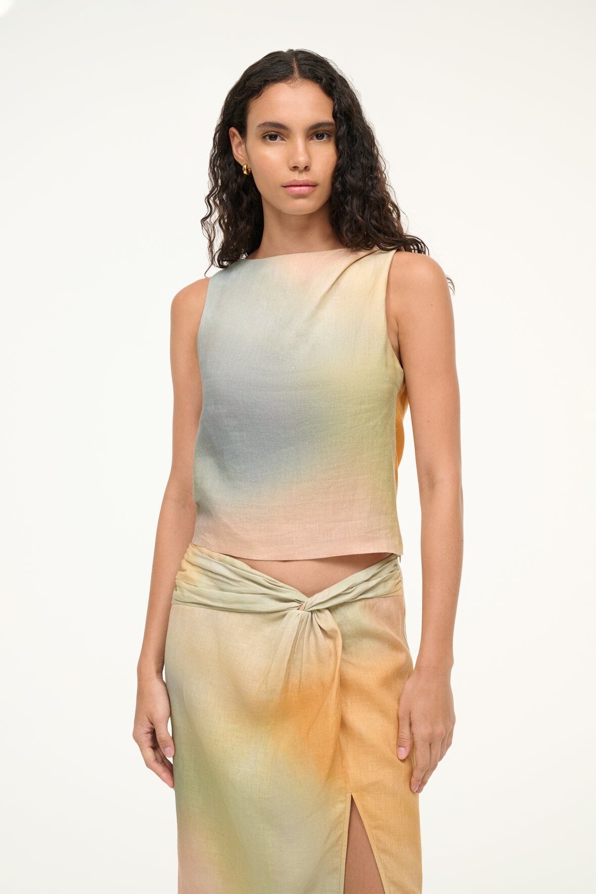 STAUD BOA LINEN TOP PASTEL CLOUDS - 2