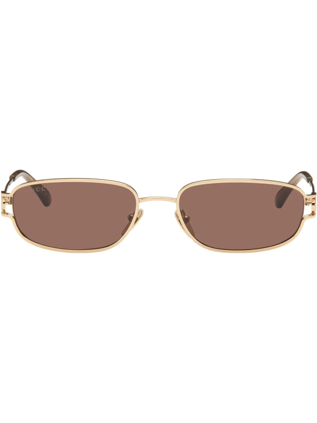 Gold Rectangular-Frame Sunglasses - 1