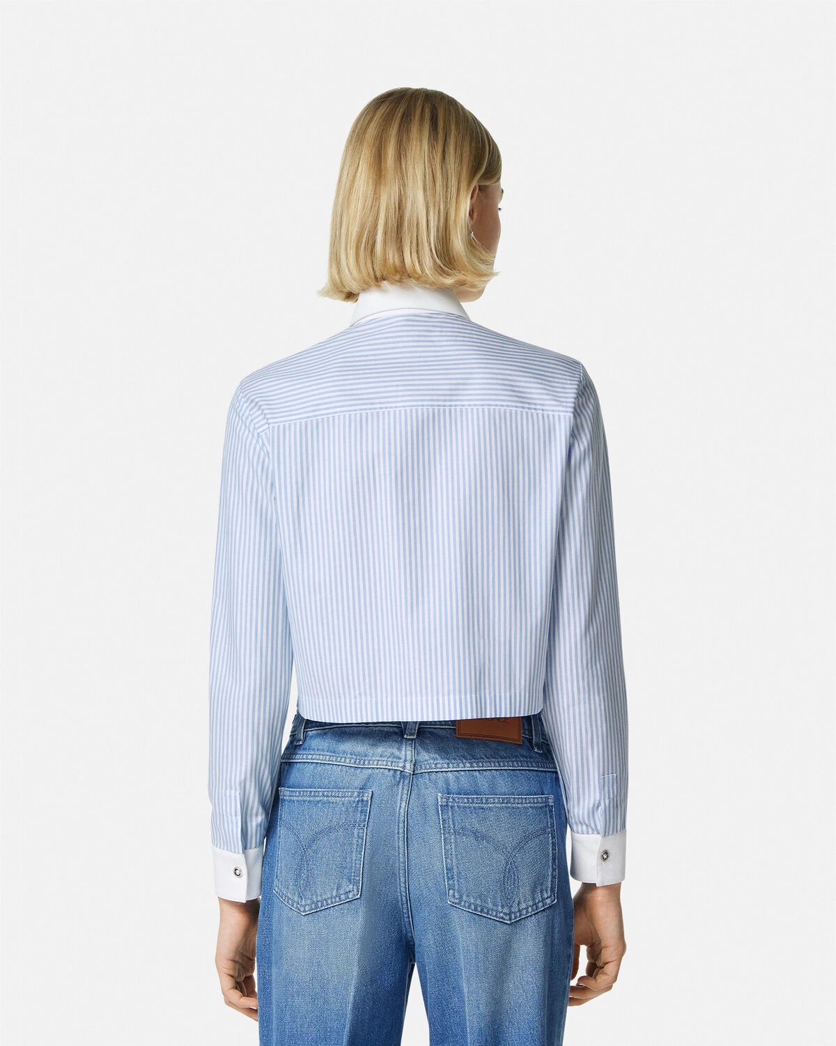 Oxford Striped Crop Shirt - 5