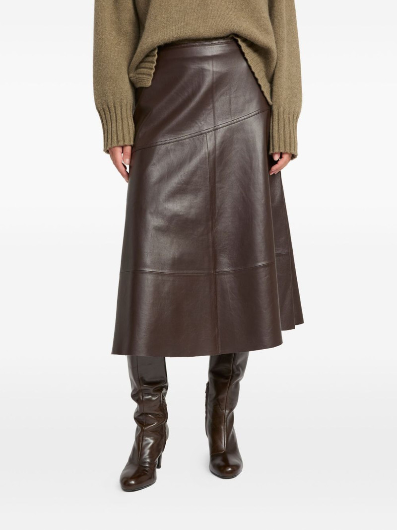 flared leather midi skirt 4