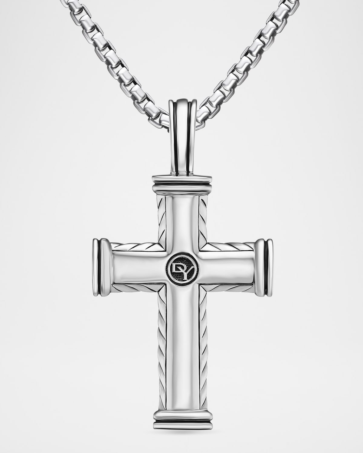 Men's Chevron Cross Enhancer with Diamonds in Silver, 30mm - 4