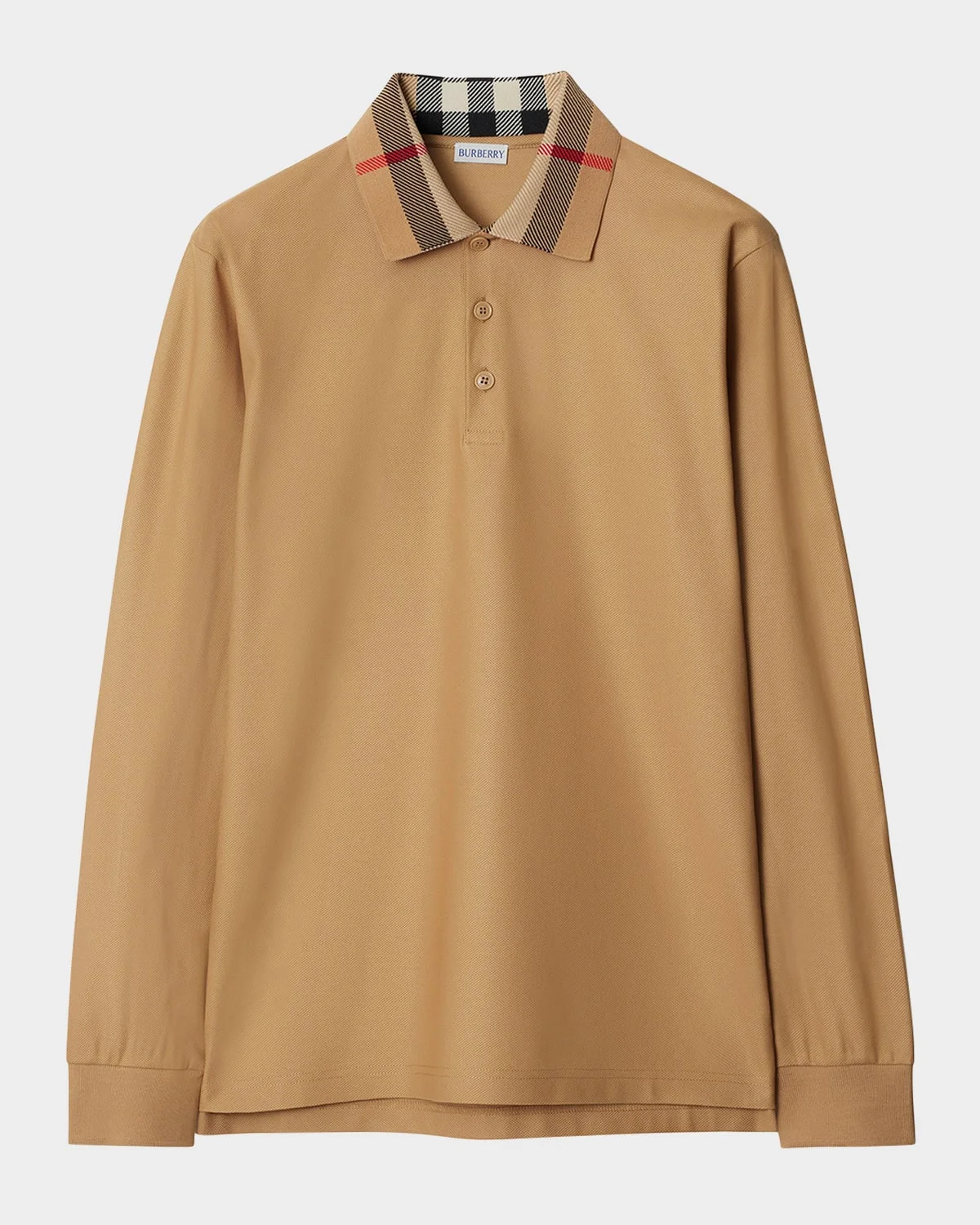 Men's Cody Cotton Slim Fit Long-Sleeve Check Collar Polo Shirt - 1