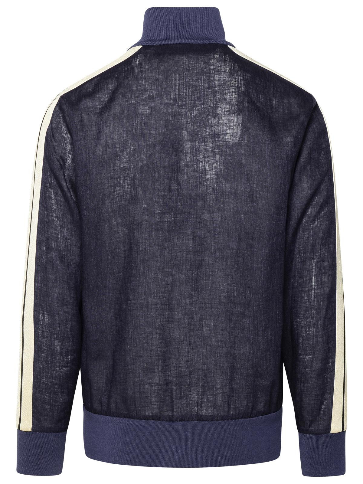 Palm Angels Blue Linen Sporty Jacket Men - 3