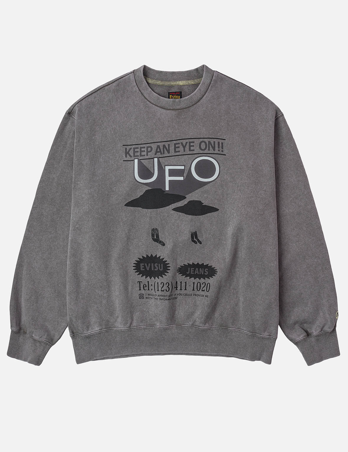 UFO Print and Seagull Appliqué Relax Fit Hoodie - 3