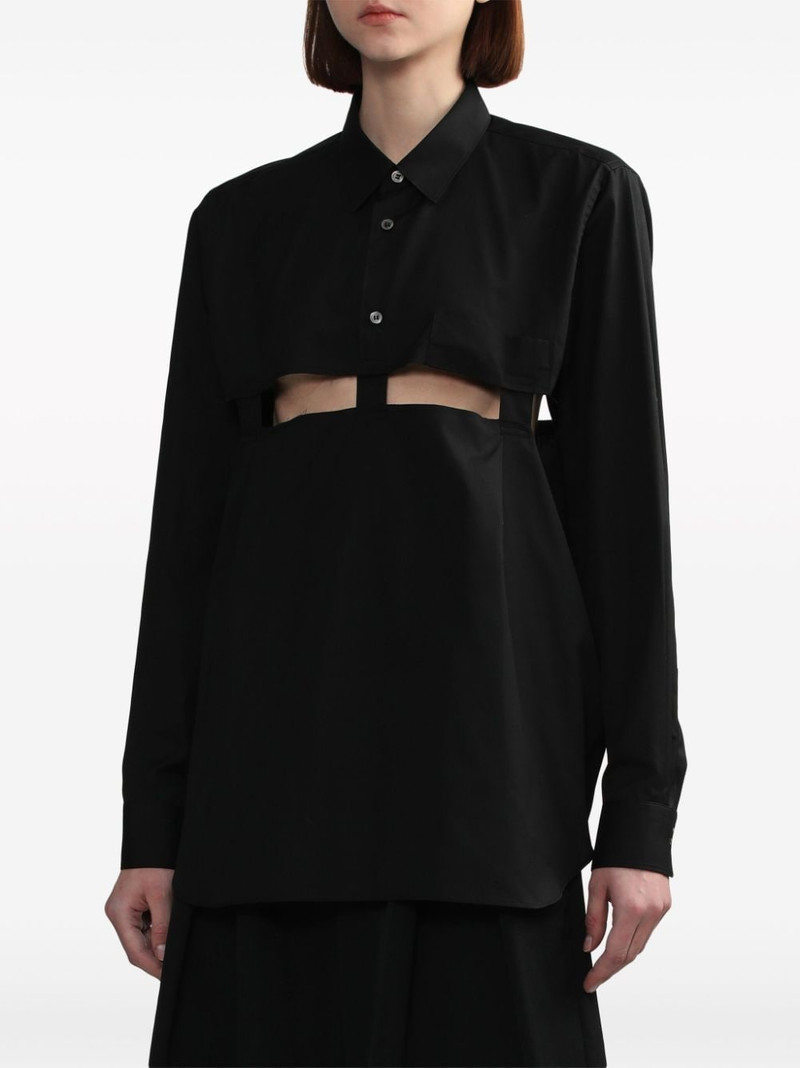 BLACK COMME des GARÇONS cut-out cotton shirt outlook