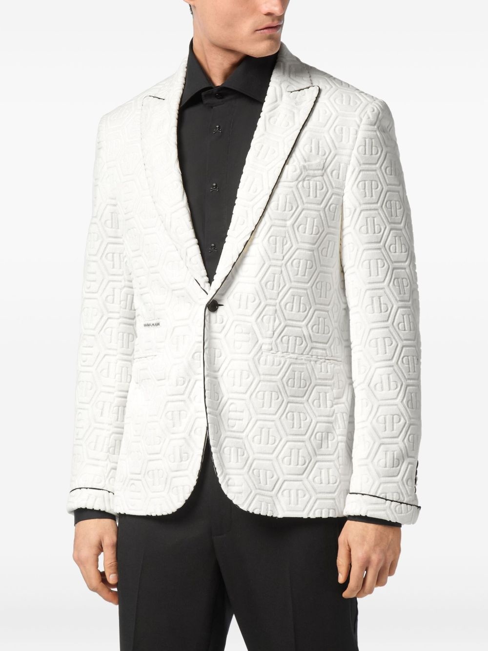 monogram blazer - 3