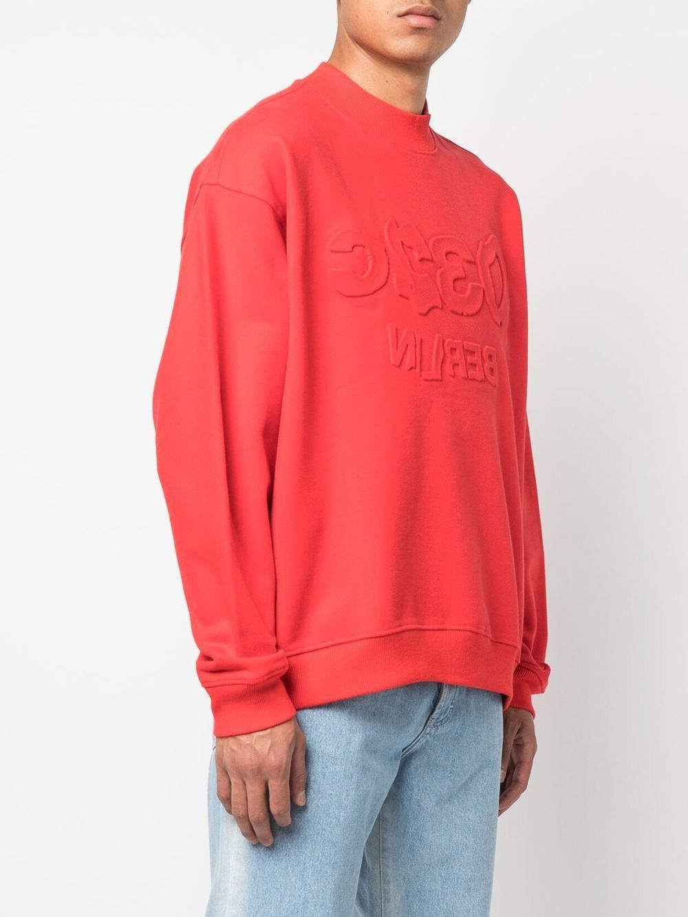 embossed logo organic cotton sweatshirt - 4