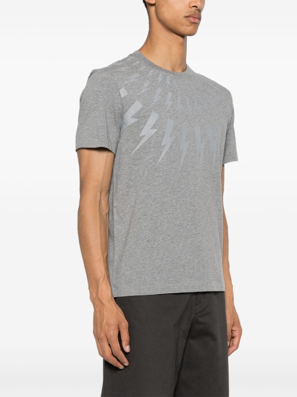 bolt-print cotton T-shirt - 3