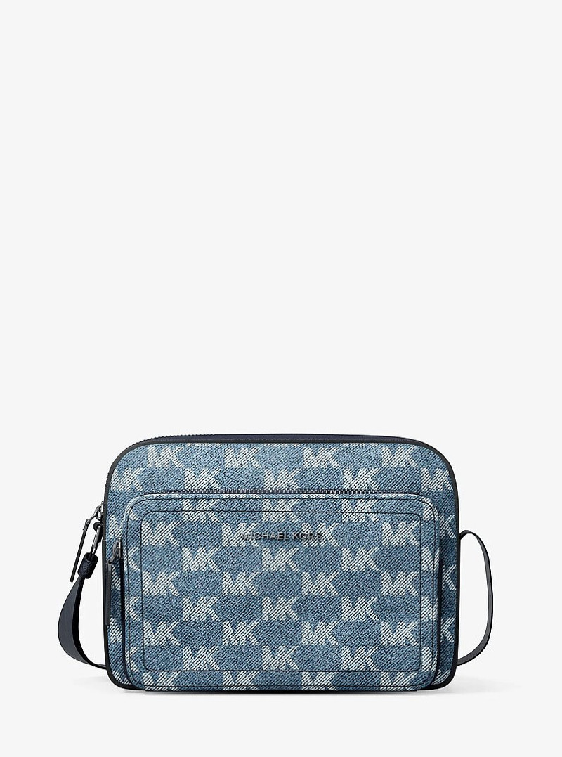 Cooper Logo Jacquard Denim Flight Bag 1
