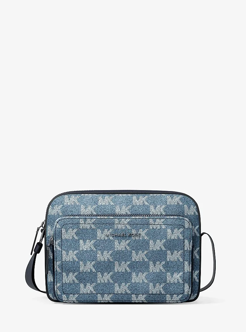 Cooper Logo Jacquard Denim Flight Bag - 1