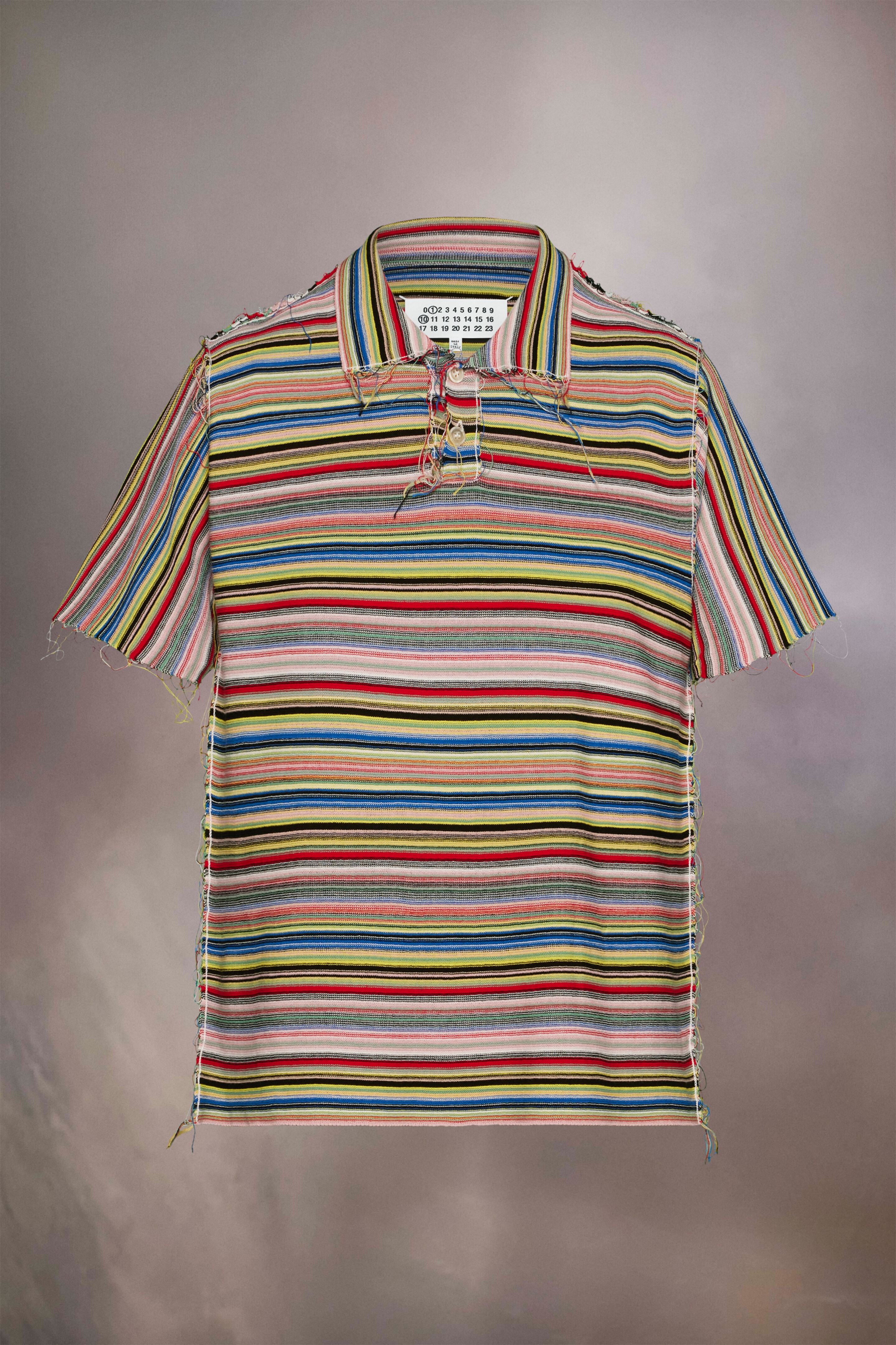 Stripe knit polo shirt - 2