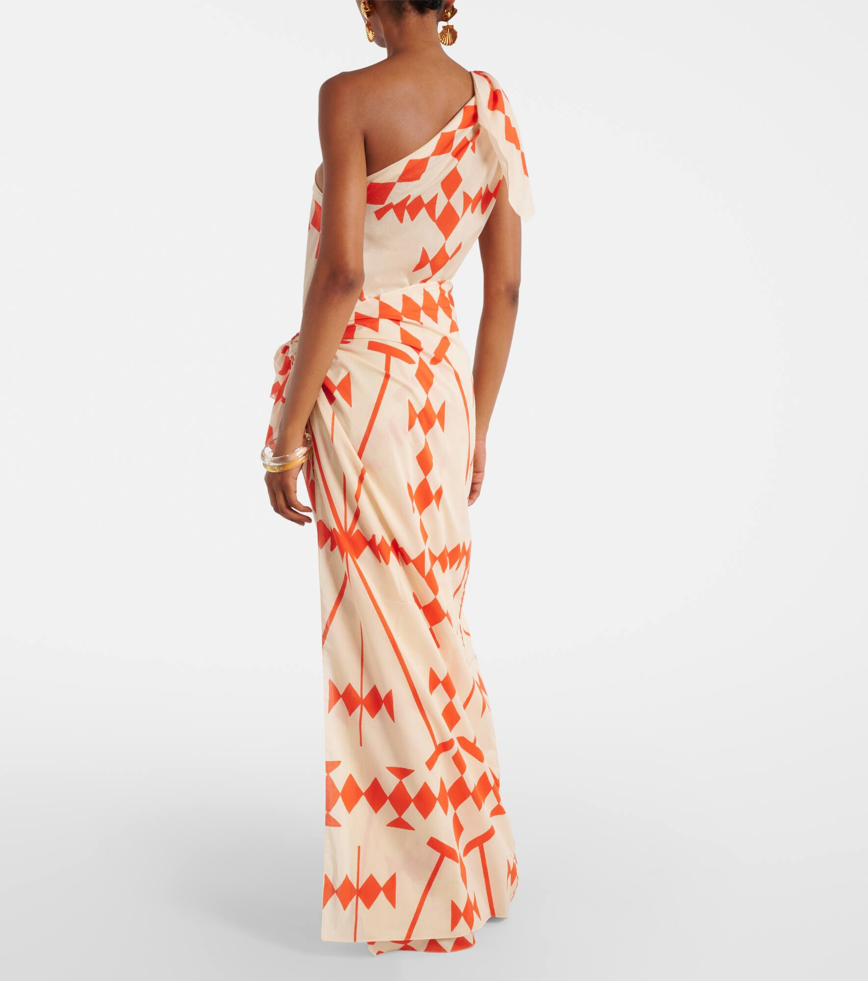 Printed cotton poplin midi dress - 3