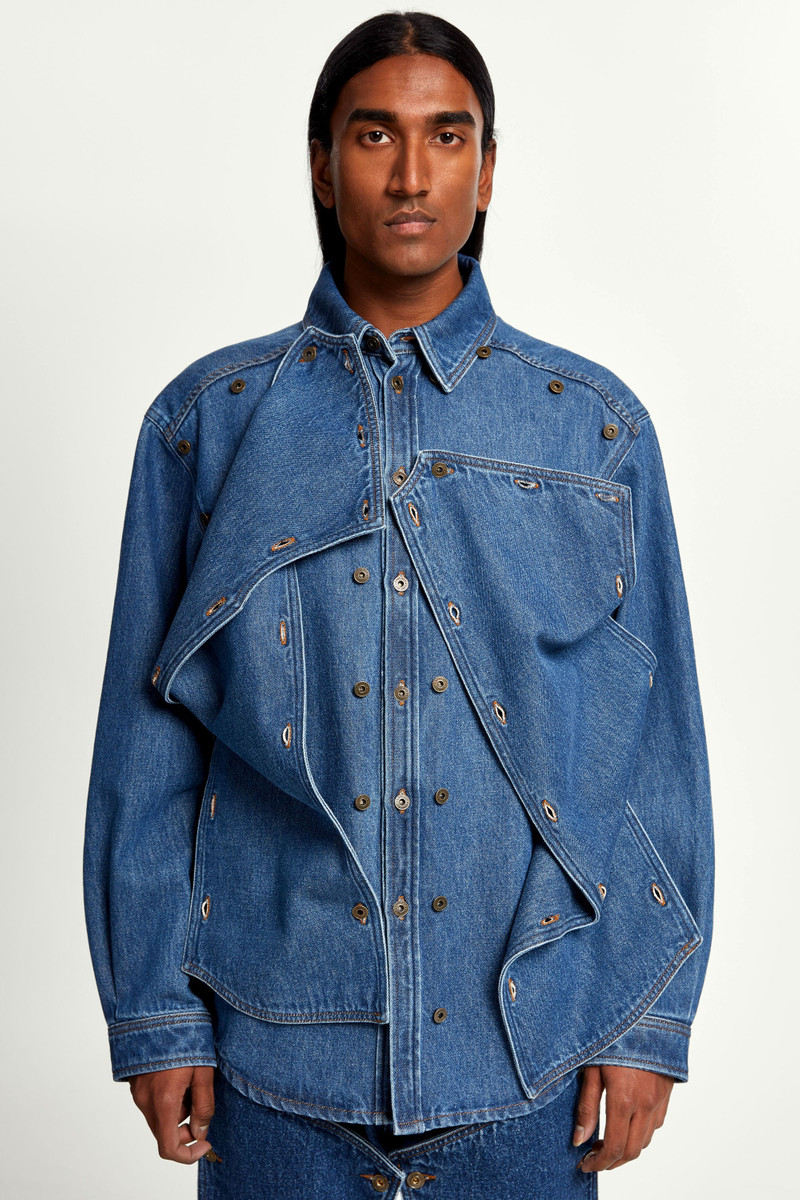 Classic Button Panel Denim Shirt 3