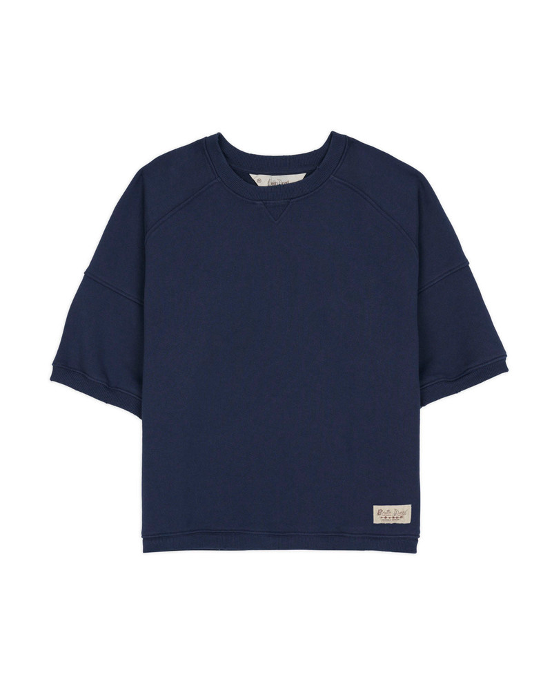 Short Sleeve Crewneck Sweatshirt - Navy 1