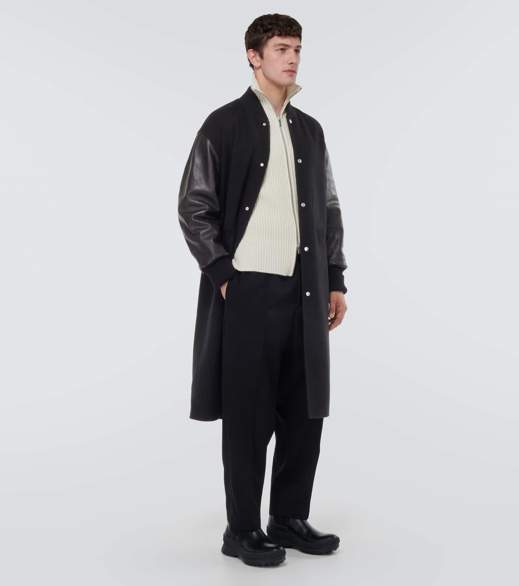 Cashmere and leather coat - 2