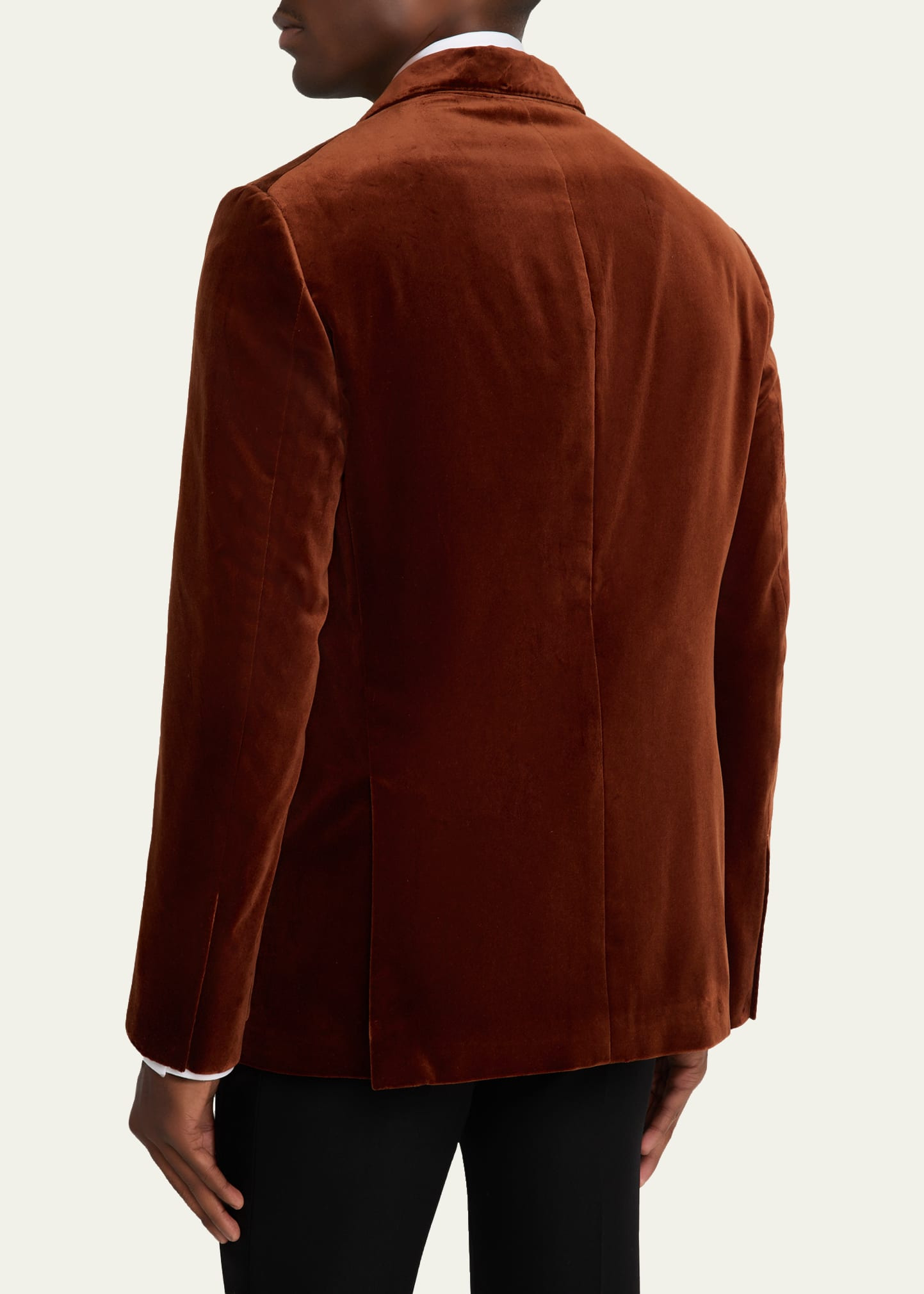 Men's Satin Peak Lapel Velvet Dinner Jacket - 3