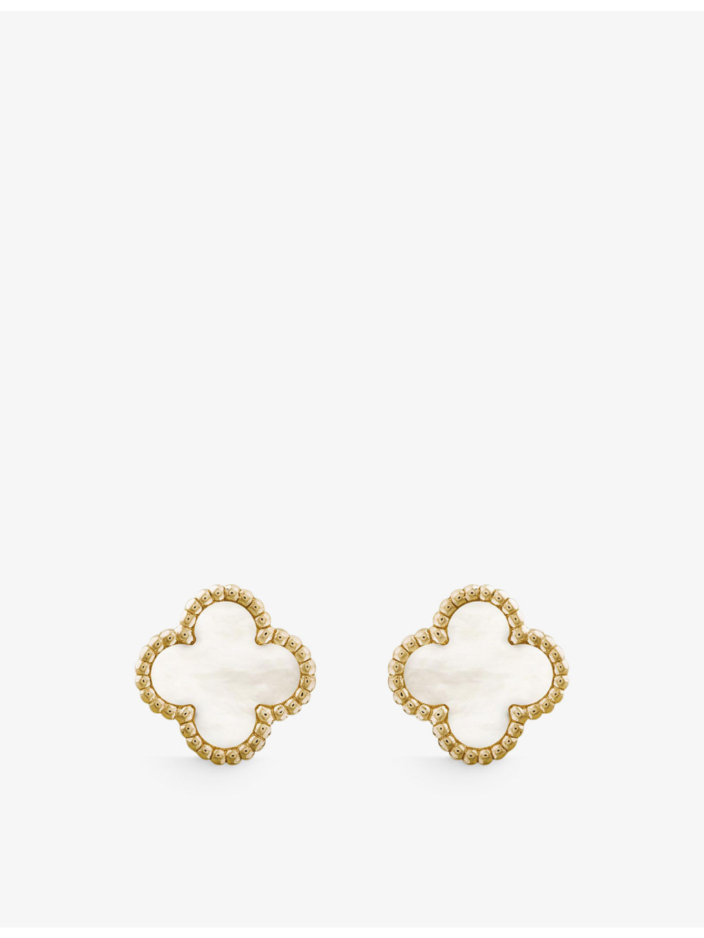 Sweet Alhambra gold and mother-of-pearl stud earrings - 1