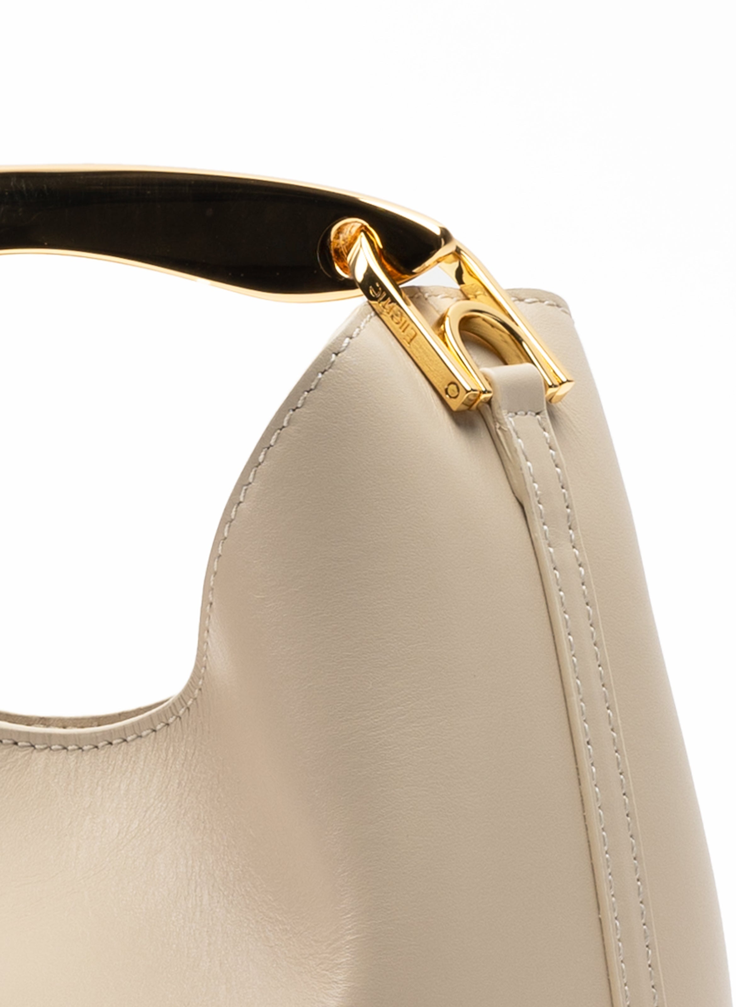 Small Boomerang Leather Sesame - 4