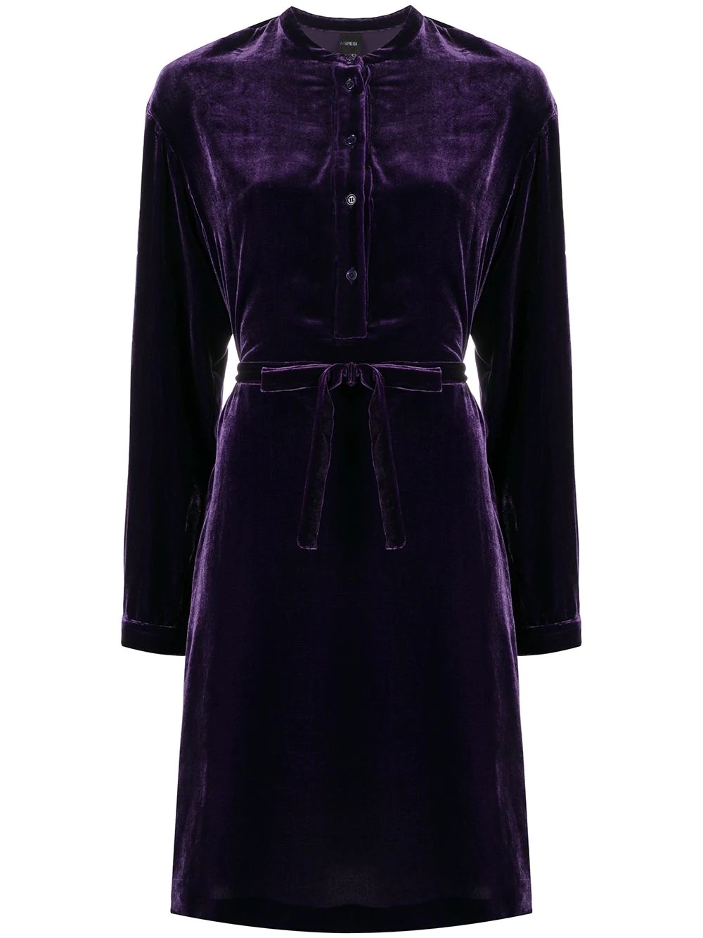 tie-waist velvet dress - 1