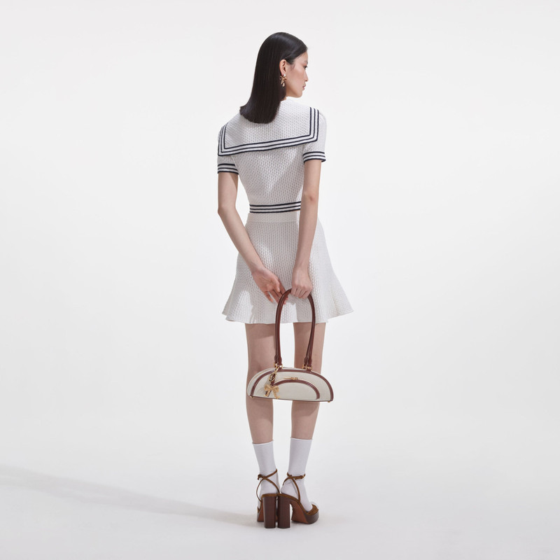 self-portrait White Textured Knit Top outlook