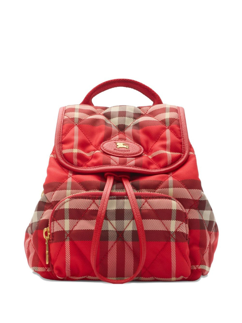 Horseshoe quilted check backpack mini bag 1
