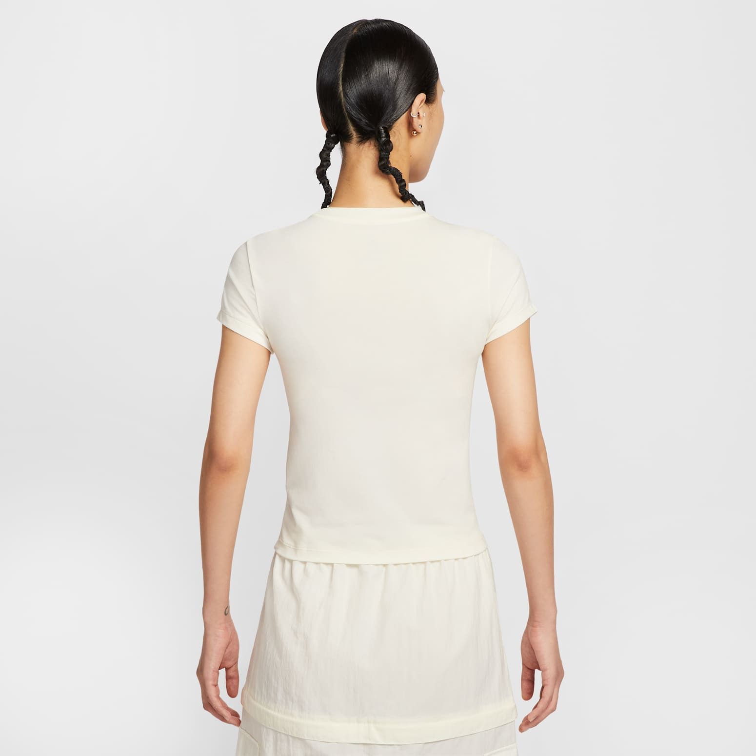 (WMNS) Nike Sportswear Phoenix Slim Short Sleeve T-Shirt 'Pale Ivory' HV4975-110 - 2