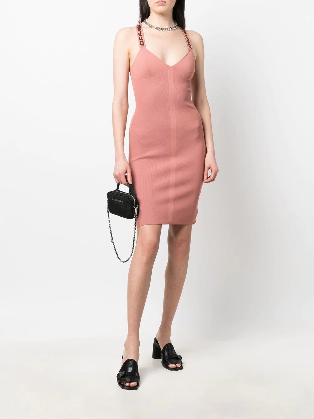logo-strap mini dress - 2